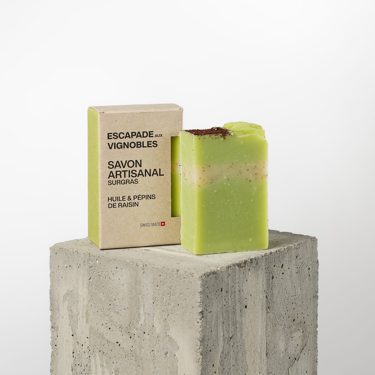 Savon évoquant une escapade dans les Vignobles, doux pour la peau et l'environnement.